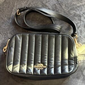 Coach Quilted Black Leather Crossbody Bag